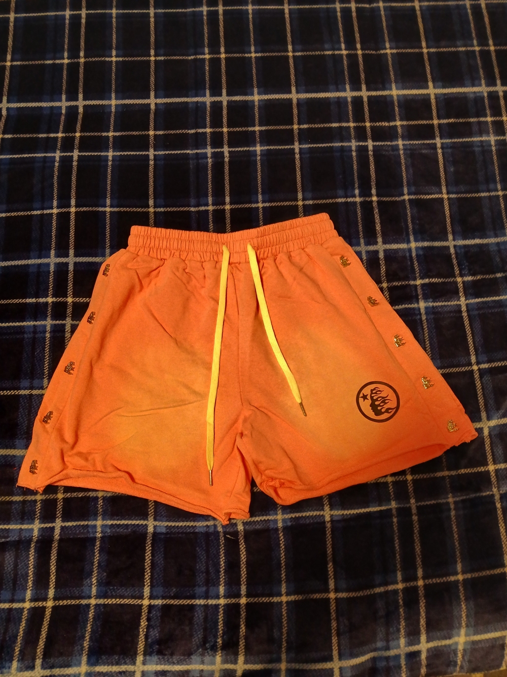 Hellstar Pink Shorts With Metal Logo Buttons